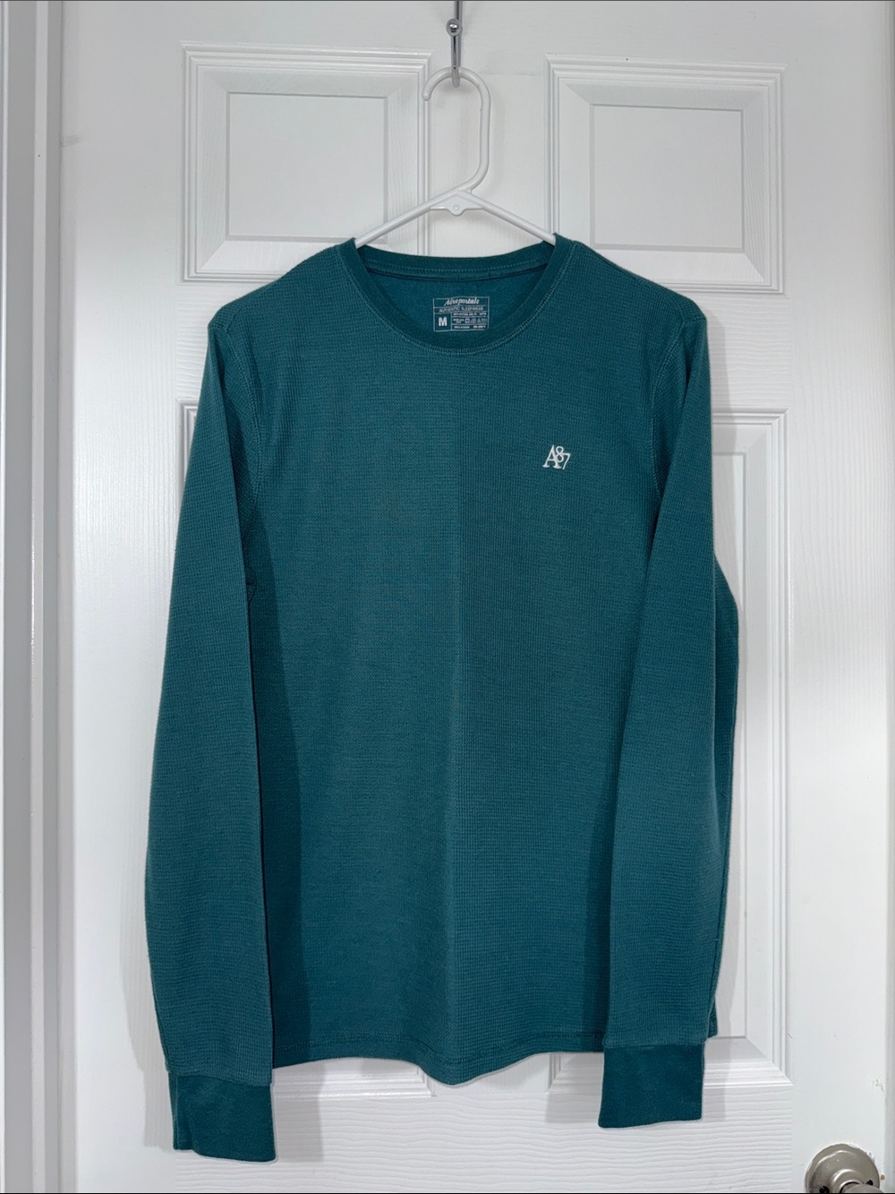 Aeropostale mens blue Long-sleeve thermal pajama shirt
